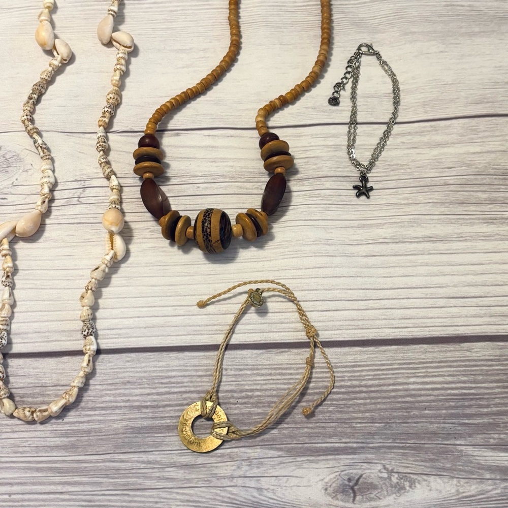 Jewelry Lot of 11 Items Bohemian Boho Beach Jewelry Necklaces Bracelets Ring - Picture 5 of 9